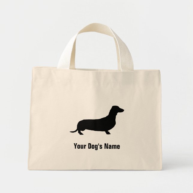 Miniature Dachshund ミニチュア・ダックスフンド Mini Tote Bag (Front)