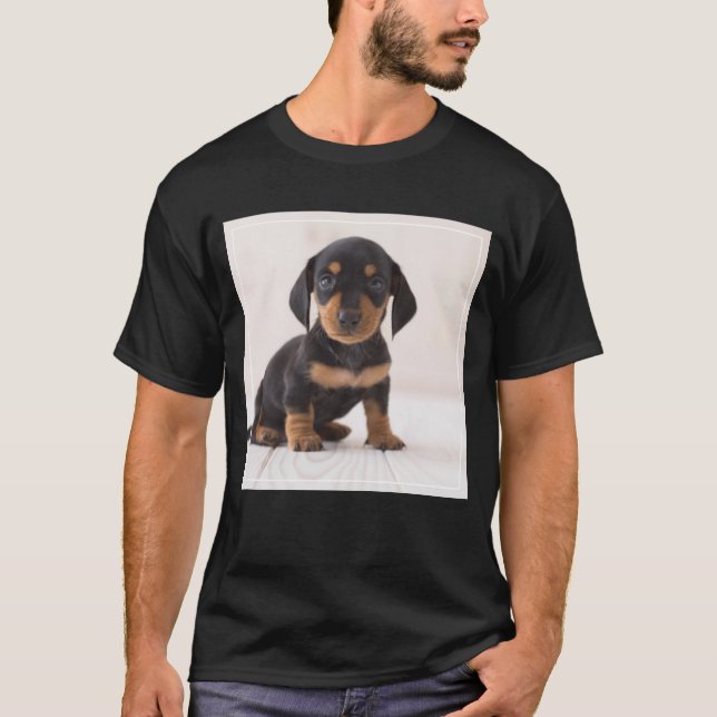Miniature Dachshund Sitting T-Shirt (Front)