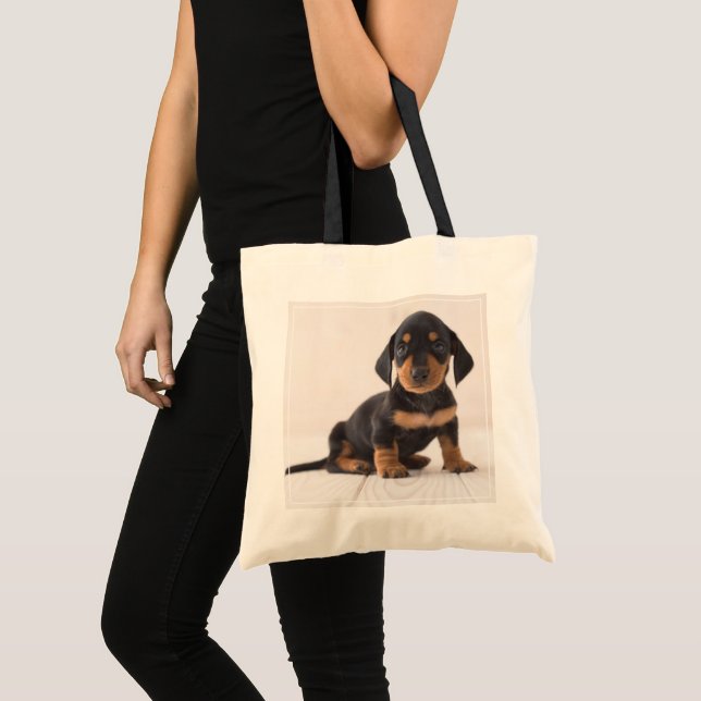 Miniature Dachshund Sitting Tote Bag (Front (Product))