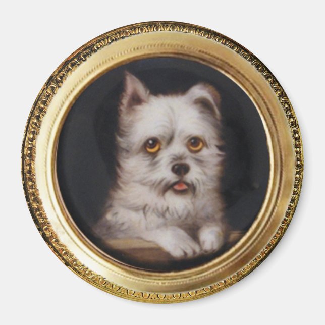 MINIATURE DOG PORTRAIT West Highland White Terrier Magnet (Front)
