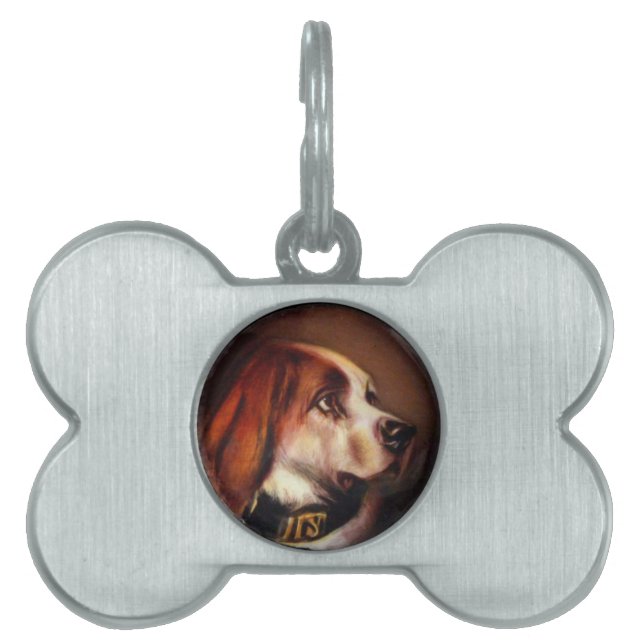 MINIATURE DOG PORTRAITS Bloodhound Pet Name Tag (Front)