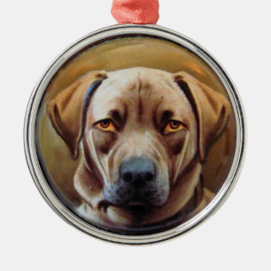 MINIATURE DOG PORTRAITS, Chocolate Labrador Metal Tree Decoration