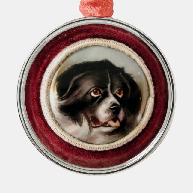 MINIATURE DOG PORTRAITS Newfoundland Metal Tree Decoration (Front)