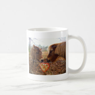 Miniature Donkey & Horse Valentine Heart Coffee Mug