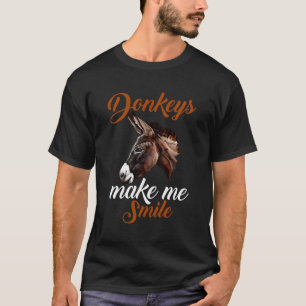 Miniature Donkeytail Lovers Donkeys Make Me Smile T-Shirt
