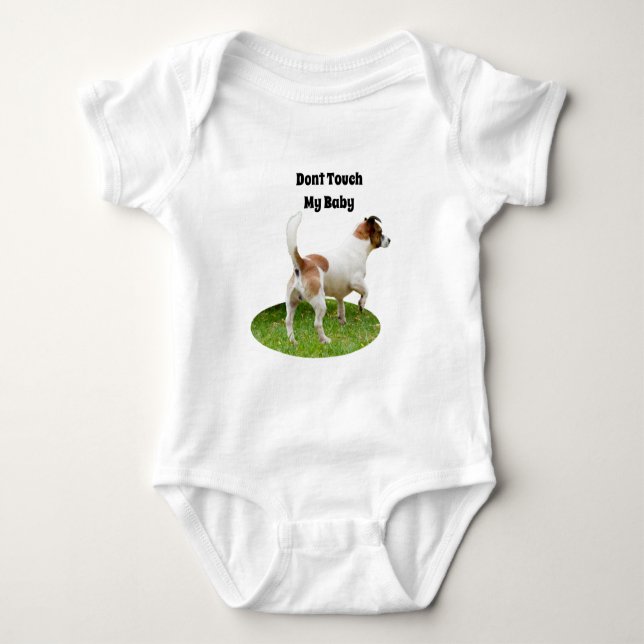 Miniature Fox Terrier Alert, Baby Bodysuit (Front)