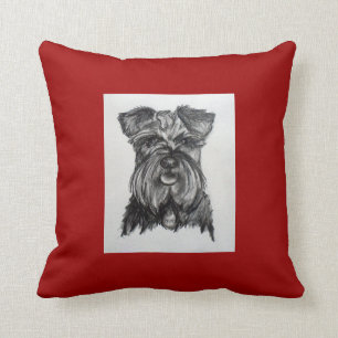 Miniature German Schnauzer Throw Pillow