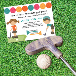 Miniature Golf Birthday Party Invitations for Kids