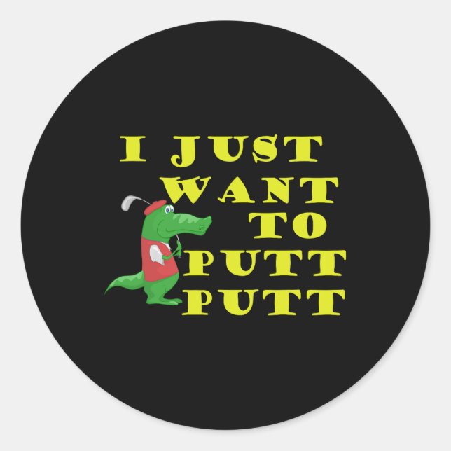 Miniature Golf Funny Mini Golf Tee Golf Ball Putt  Classic Round Sticker (Front)