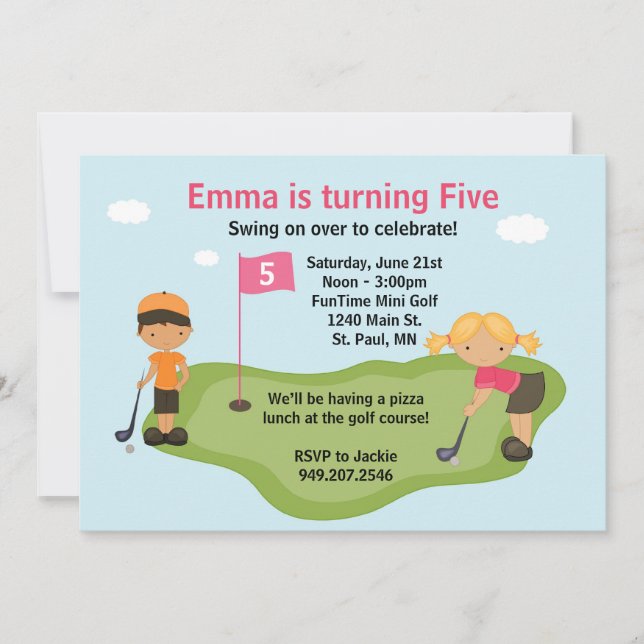 Miniature Golf Party Invitation (Front)