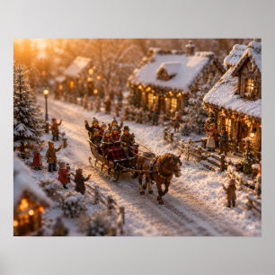Miniature Horse-Drawn Sleigh Ride Poster