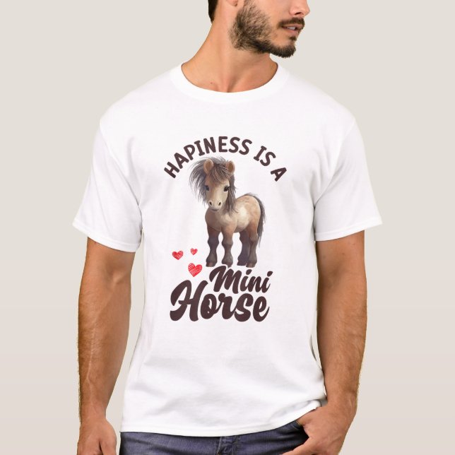 Miniature Horse Mini Horse Pet Tiny Horse Lover Po T-Shirt (Front)