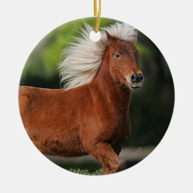 Miniature Horse Standing Ceramic Tree Decoration (Front)