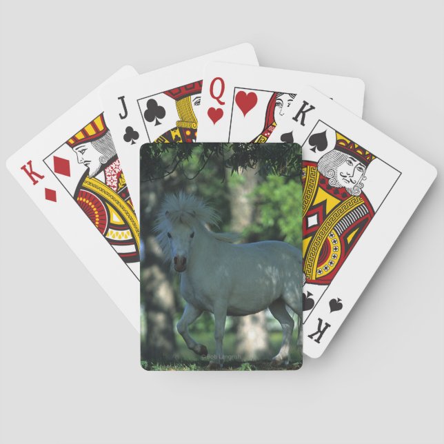 Miniature Horse Standing in the Trees Playing Cards (Back)