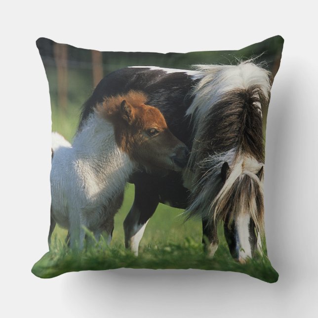 Miniature Mare & Foals 2 Cushion (Front)