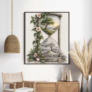 Miniature Mountain Terrarium Light Bulb Poster