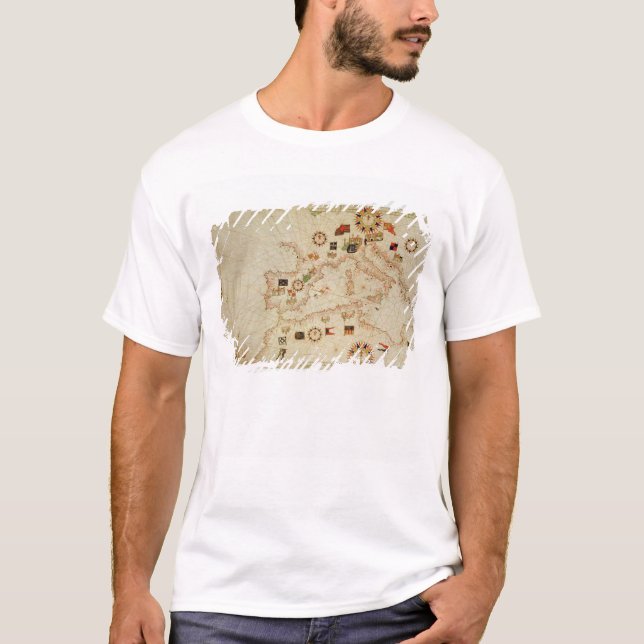 Miniature Nautical Map of the Central Mediterranea T-Shirt (Front)