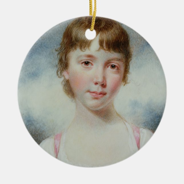 Miniature of a young girl ceramic tree decoration (Front)