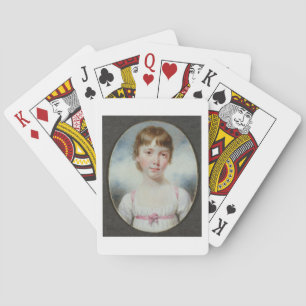 Miniature of a young girl playing cards
