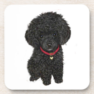 Miniature or Toy Poodle - Black 1 Coaster