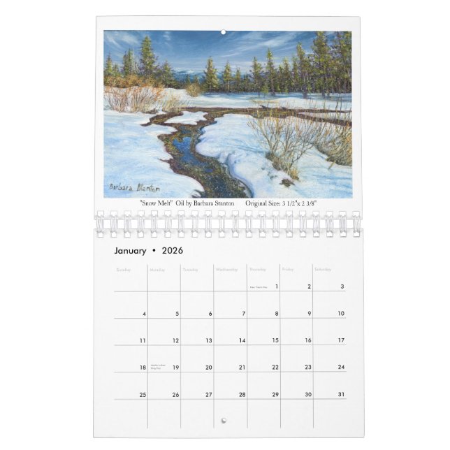 Miniature Paintings by Barbara Stanton Calender Calendar (Jan 2026)