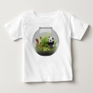 Miniature Panda in Exotic Plant Terrarium Baby T-Shirt