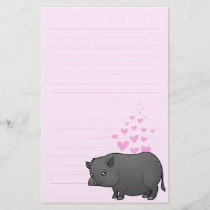Miniature Pig Love Stationery