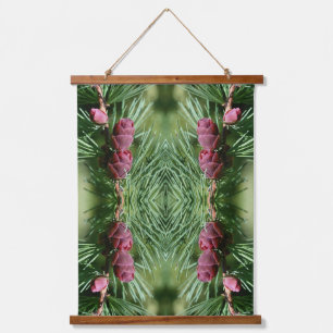Miniature Pine Cones Close Up Abstract Pattern    Hanging Tapestry
