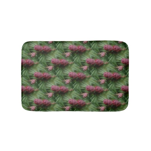Miniature Pine Cones Nature Pattern Bath Mat (Front)