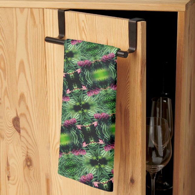 Miniature Pinecones Close Up Abstract Pattern     Tea Towel (Thirds Fold)