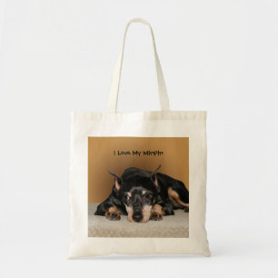 Miniature Pinscher aka Min Pin Love Pet Name Tote Bag