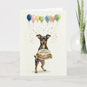 Miniature Pinscher Birthday Dog Mum Min Pin Cake  Card