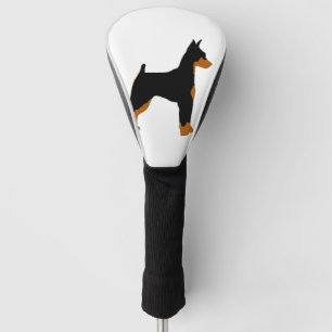 miniature pinscher black and rust silhouette golf head cover