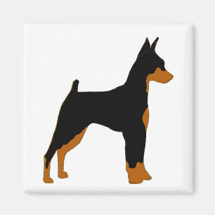 miniature pinscher black and rust silhouette magnet