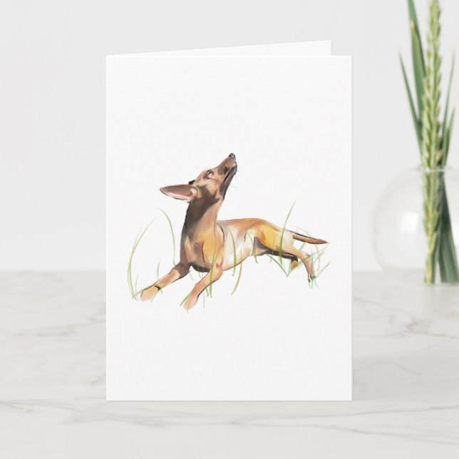 Miniature Pinscher Card, Personalized  Card (Front)