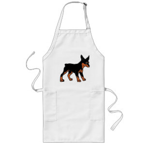 miniature pinscher cartoon long apron