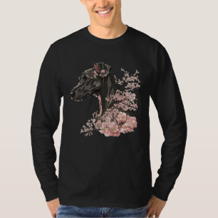 Miniature Pinscher Cherry Blossom Dog Breed Japane T-Shirt