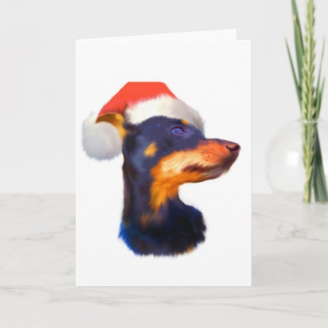 Miniature Pinscher Christmas Card (Front)