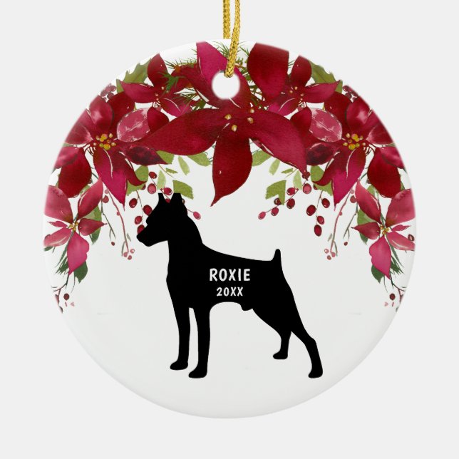 Miniature Pinscher Christmas Ornament (Front)
