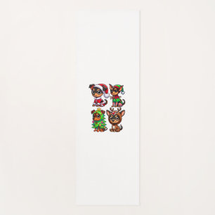 Miniature Pinscher Christmas Tree Santa Elf Costum Yoga Mat