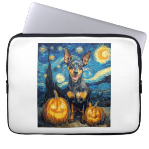 Miniature Pinscher Cute Dog Halloween Jack O Lante Laptop Sleeve