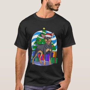 Miniature Pinscher Cute Santa Christmas Tree Decor T-Shirt