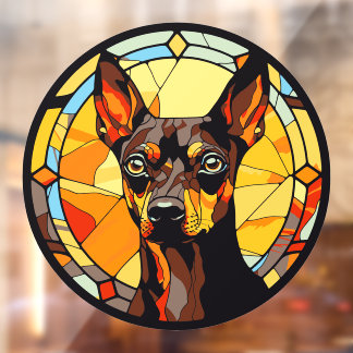 Miniature Pinscher Dog Breed Faux Stained Glass