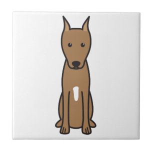 Miniature Pinscher Dog Cartoon Tile
