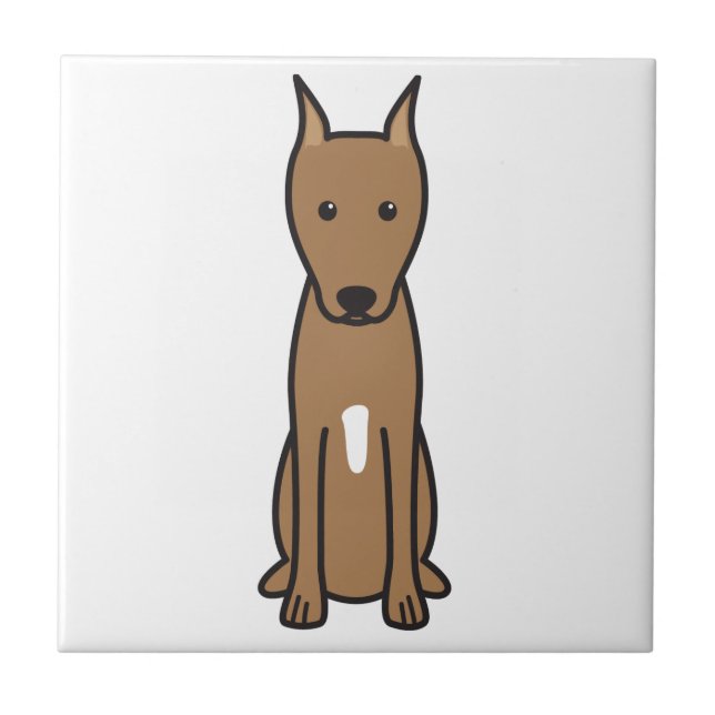 Miniature Pinscher Dog Cartoon Tile (Front)