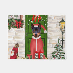 Miniature Pinscher Dog Christmas Doormat