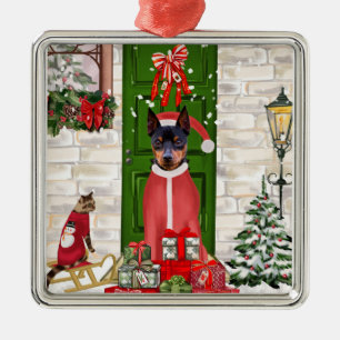 Miniature Pinscher Dog Christmas Metal Tree Decoration