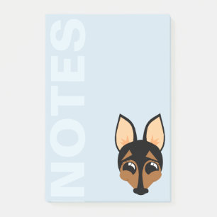 MINIATURE PINSCHER DOG GRAPHIC POST IT NOTEPAD
