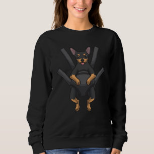 Miniature Pinscher Dog In A Carrier Sweatshirt