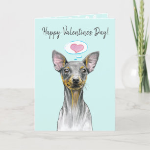Miniature pinscher dog portrait Cute puppy love Holiday Card